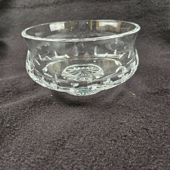 Crystal Footed Candy Dish Nut Treat Bowl Pedestal Base Clear Starburst Wedges - Picture 7 of 8